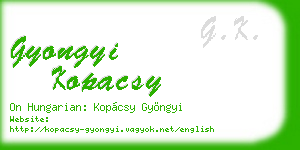 gyongyi kopacsy business card